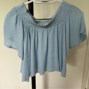 Kimchi Blue cute & flowy off the shoulder smocked blouse